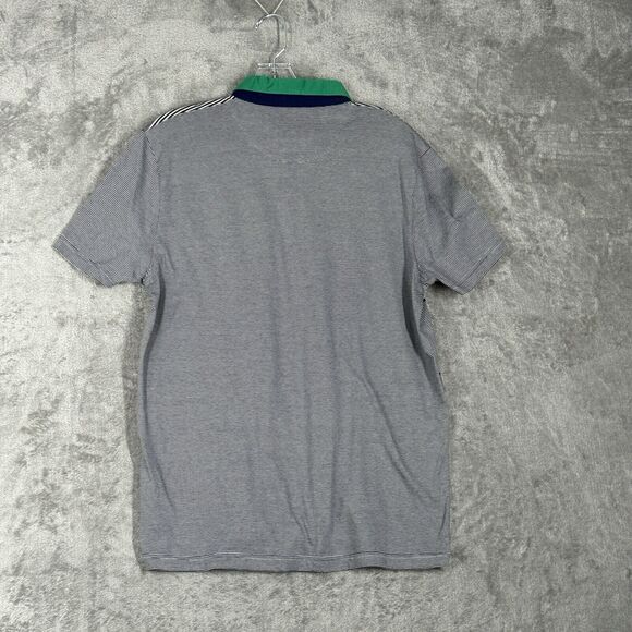 Ted Baker Shirt Mens Large Blue White Stripe Golf Polo Classic Preppy Sportswear - Picture 3 of 9